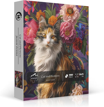 Puzzle gatto e fiori puzzle 1000 pezzi